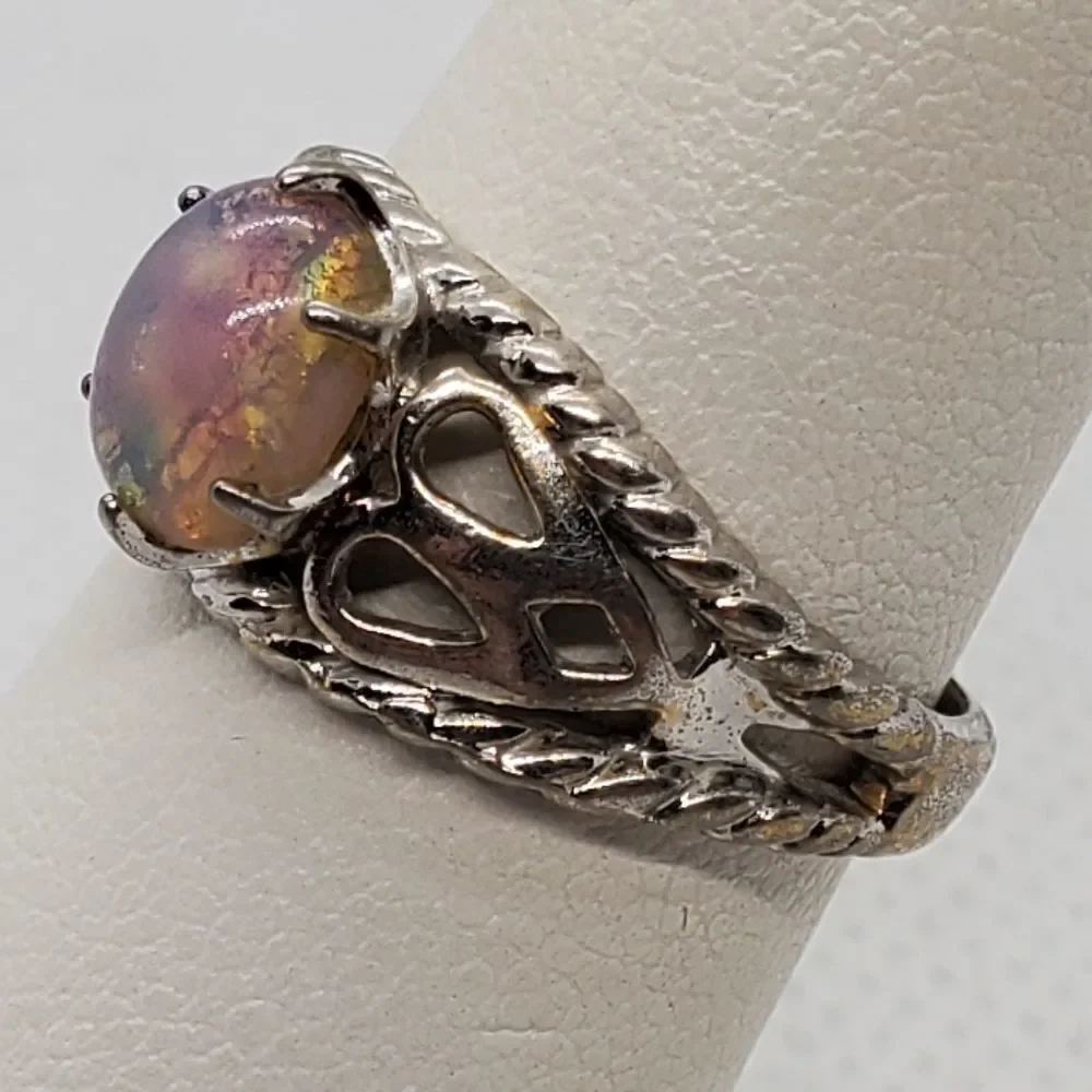 18K HGE Fire Opal Ring